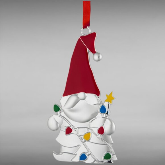 Nambe Red Santa Hat Gnome with Lights Ornament - MT1858 - New in Box - Holiday - Picture 1 of 4